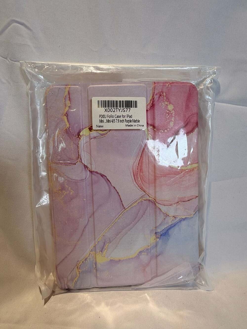 PIXIU Folio Case for iPad Mini 4/5 7.9 Inch Purple Marble
